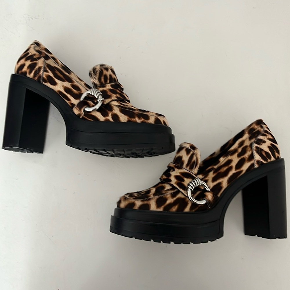 Gianni Bini Maxxwelle Leopard Print Platform Block Heel (Size 6.5M)